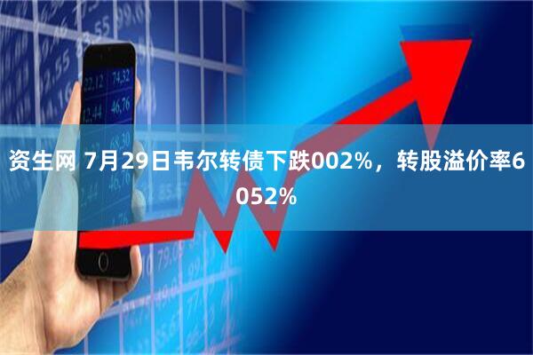 资生网 7月29日韦尔转债下跌002%，转股溢价率6052%